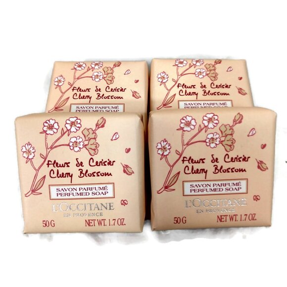 L 'occitane Cherry Blossom Perfumed Soap 50G X 4 NEW - Picture 1 of 5